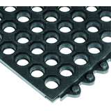 Non-ESD-Safe 24/Seven® Open Grid Interlocking 3 x 3' Cutting Fluid Resistant Black Tile, 5/8" Thick redirect to product page